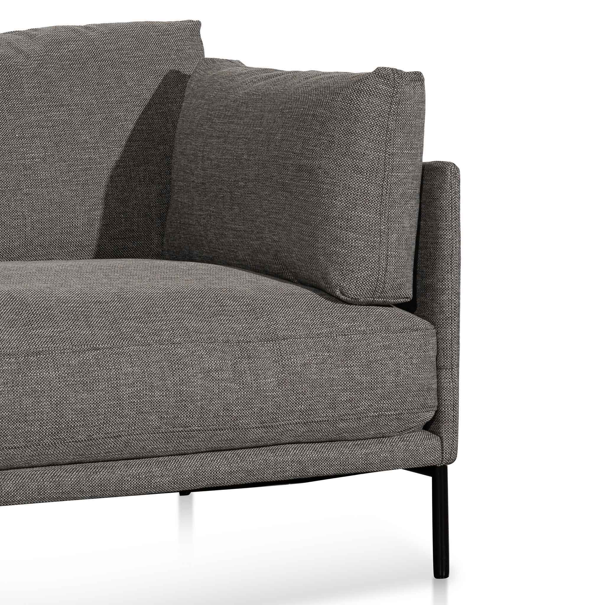 Ex Display - Emilis 4 Seater Left Chaise Fabric Sofa - Graphite Grey (Last One) Chaise Lounge K Sofa-Core