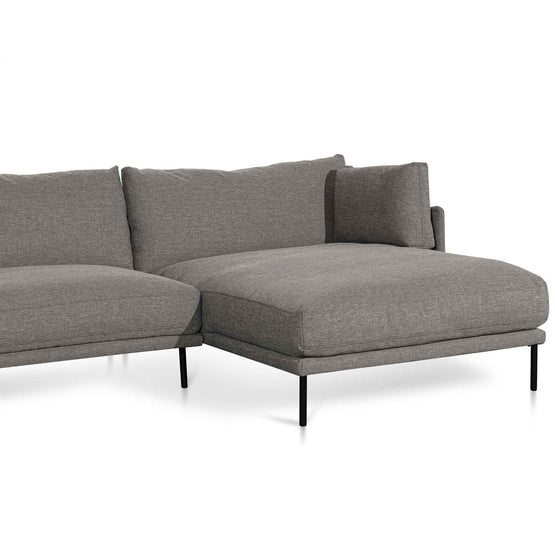 Emilis 4 Seater Right Chaise Fabric Sofa - Graphite Grey LC6436-KSO
