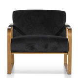 Hadiya Black Velvet Armchair - Antique Golden Frame Armchair Nicki-Core   