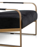 Hadiya Black Velvet Armchair - Antique Golden Frame Armchair Nicki-Core   