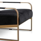 Hadiya Black Velvet Armchair - Antique Golden Frame Armchair Nicki-Core   