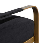 Hadiya Black Velvet Armchair - Antique Golden Frame Armchair Nicki-Core   