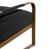Hadiya Black Velvet Armchair - Antique Golden Frame Armchair Nicki-Core   