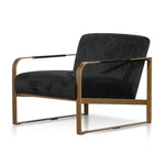 Hadiya Black Velvet Armchair - Antique Golden Frame Armchair Nicki-Core   