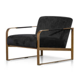 Hadiya Black Velvet Armchair - Antique Golden Frame Armchair Nicki-Core   