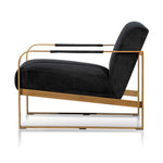 Hadiya Black Velvet Armchair - Antique Golden Frame Armchair Nicki-Core   