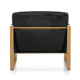 Hadiya Black Velvet Armchair - Antique Golden Frame Armchair Nicki-Core   