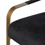 Hadiya Black Velvet Armchair - Antique Golden Frame Armchair Nicki-Core   