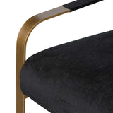 Hadiya Black Velvet Armchair - Antique Golden Frame Armchair Nicki-Core   