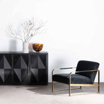 Hadiya Black Velvet Armchair - Antique Golden Frame Armchair Nicki-Core   