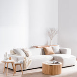 Ex Display - Casey 3 Seater Right Chaise Fabric Sofa - Sterling Sand Chaise Lounge Casa-Core