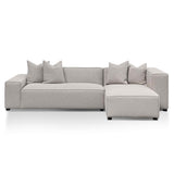Ex Display - Casey 3 Seater Right Chaise Fabric Sofa - Sterling Sand Chaise Lounge Casa-Core