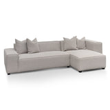 Ex Display - Casey 3 Seater Right Chaise Fabric Sofa - Sterling Sand Chaise Lounge Casa-Core