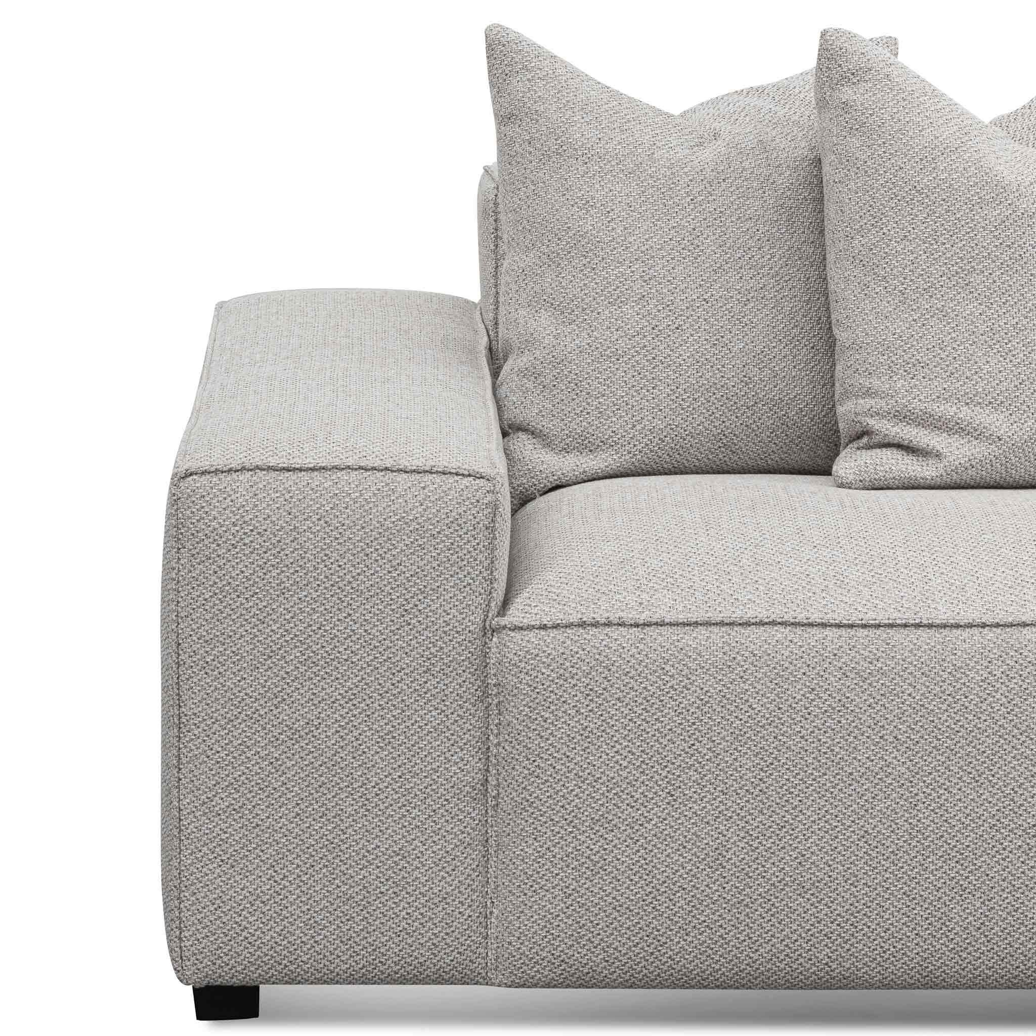 Ex Display - Casey 3 Seater Right Chaise Fabric Sofa - Sterling Sand Chaise Lounge Casa-Core