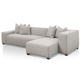 Ex Display - Casey 3 Seater Right Chaise Fabric Sofa - Sterling Sand Chaise Lounge Casa-Core