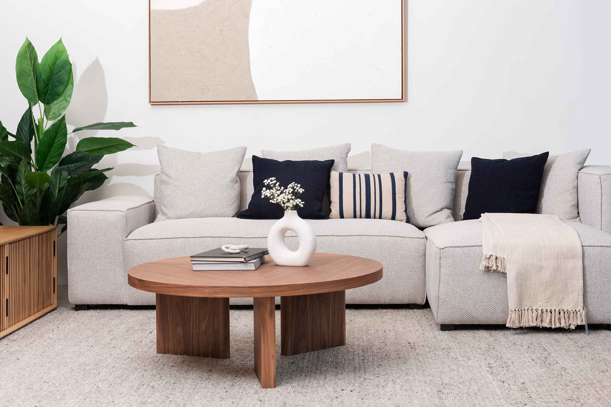 Ex Display - Casey 3 Seater Right Chaise Fabric Sofa - Sterling Sand Chaise Lounge Casa-Core