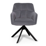 Collier Visitor Chair - Dark Grey Velvet with Black Legs Office Chair LF-Core   