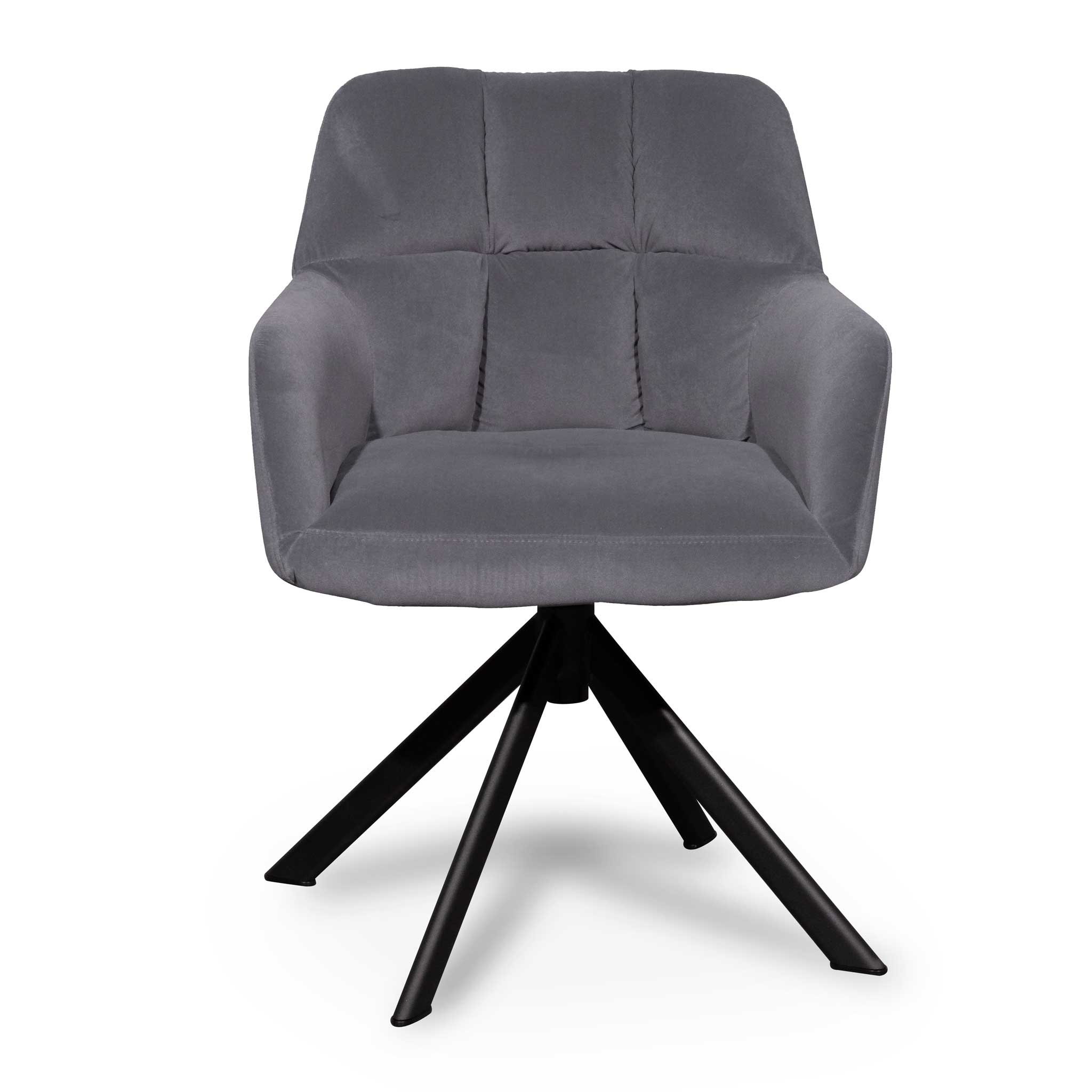 Collier Visitor Chair - Dark Grey Velvet with Black Legs Office Chair LF-Core   