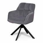 Collier Visitor Chair - Dark Grey Velvet with Black Legs Office Chair LF-Core   