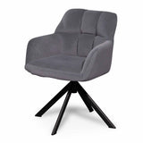 Collier Visitor Chair - Dark Grey Velvet with Black Legs Office Chair LF-Core   