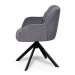 Collier Visitor Chair - Dark Grey Velvet with Black Legs Office Chair LF-Core   