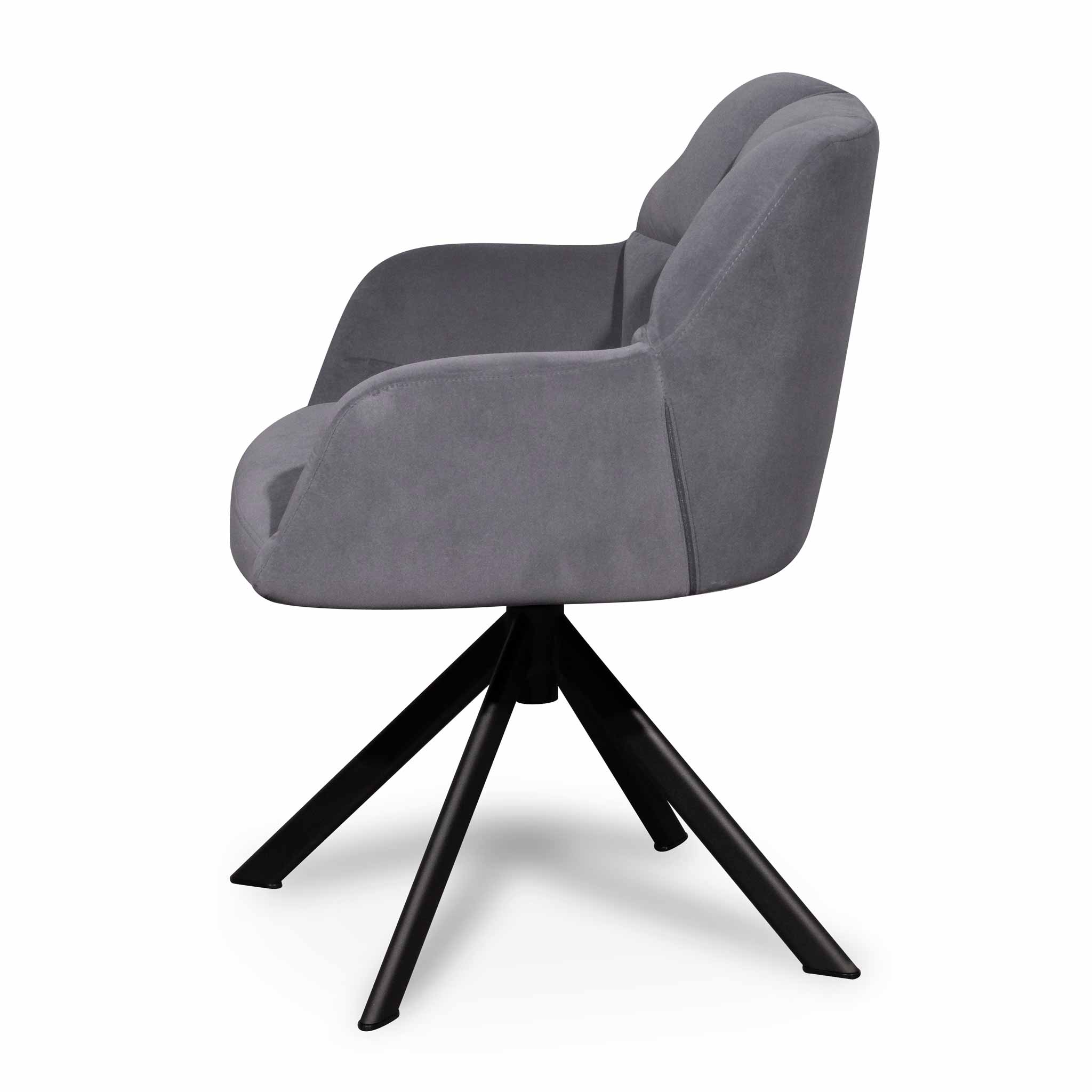 Collier Visitor Chair - Dark Grey Velvet with Black Legs Office Chair LF-Core   