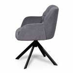 Collier Visitor Chair - Dark Grey Velvet with Black Legs LC6560-LF