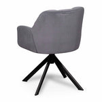 Collier Visitor Chair - Dark Grey Velvet with Black Legs Office Chair LF-Core   