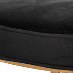 Ex Display - Bianka 100cm Ottoman - Black Velvet Ottoman Blue Steel Sofa- Core   