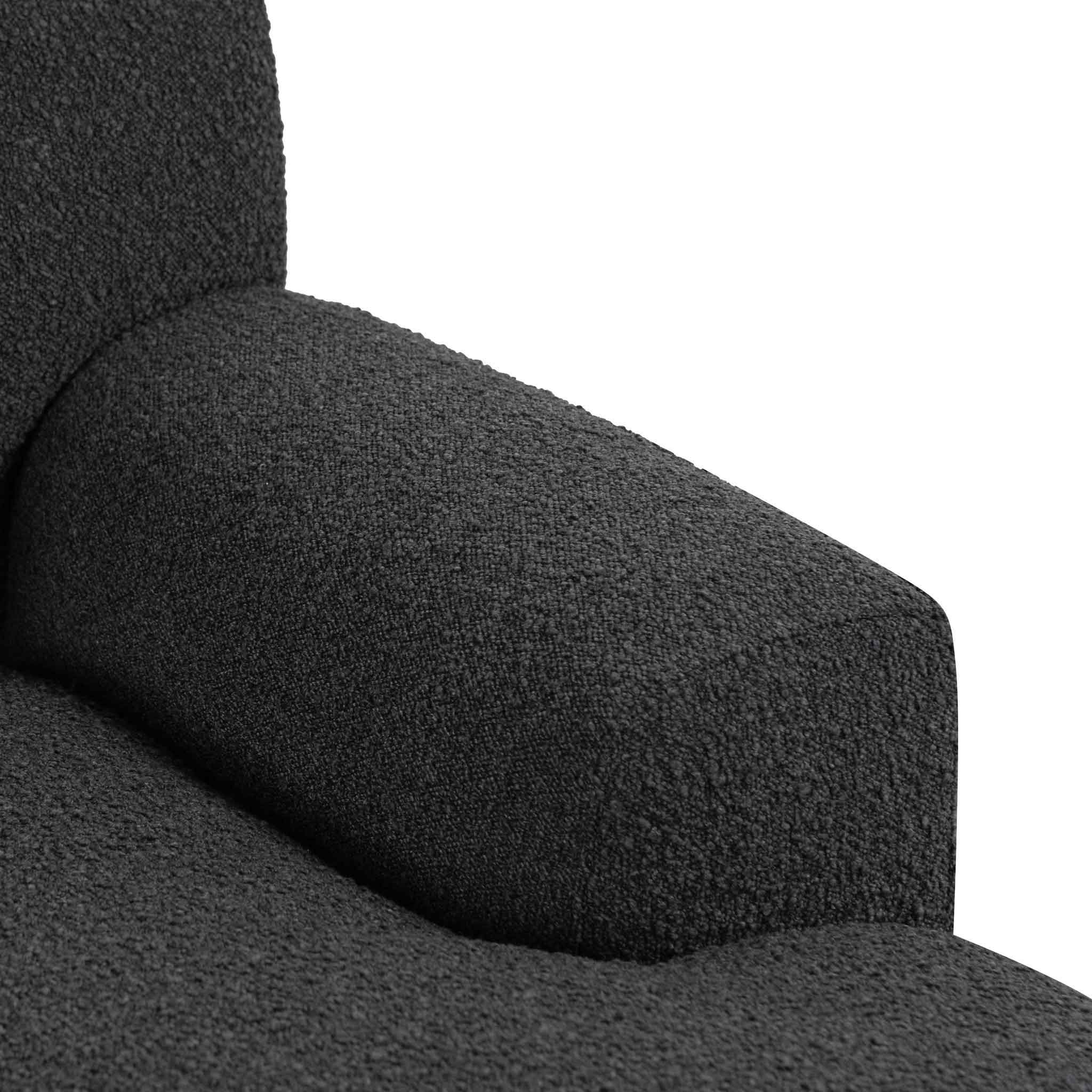 Jasleen Right Chaise Sofa - Charcoal Boucle - Last One Chaise Lounge Casa-Core
