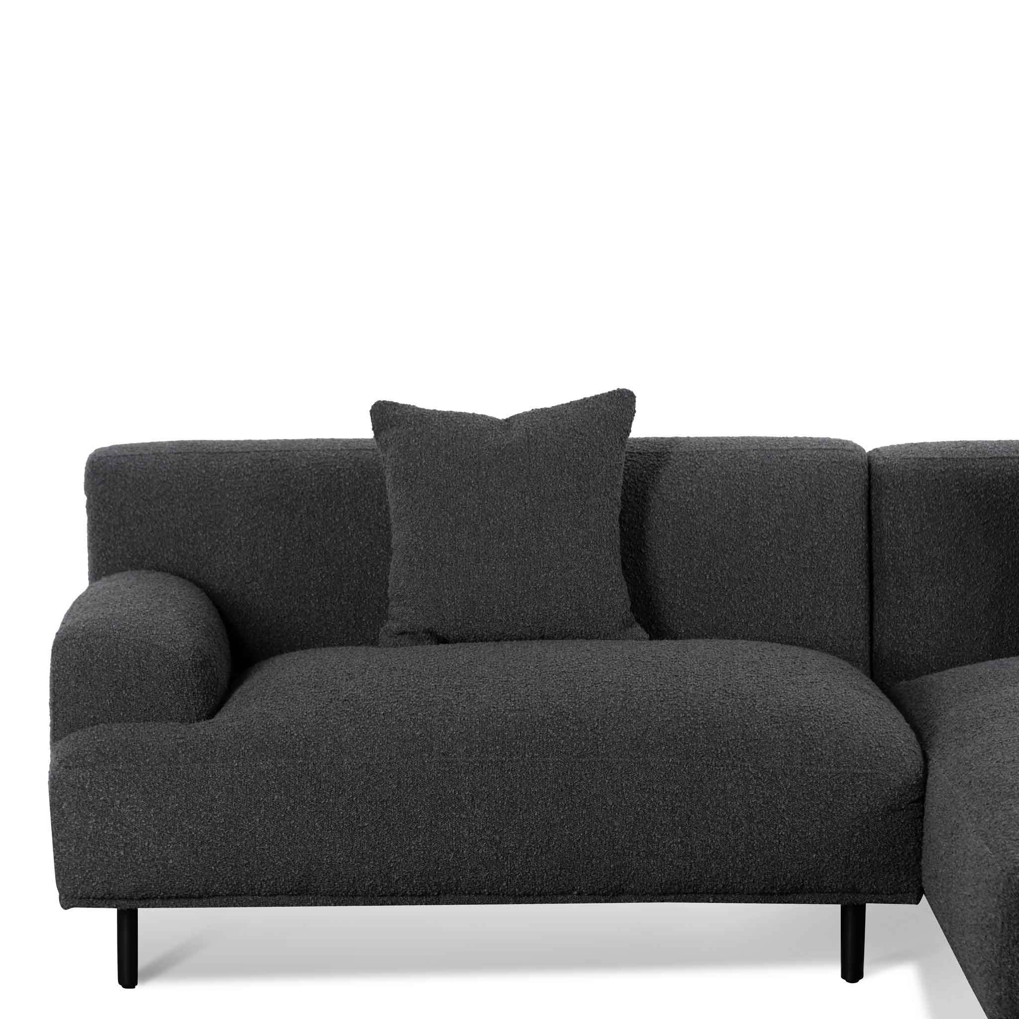 Jasleen Right Chaise Sofa - Charcoal Boucle - Last One Chaise Lounge Casa-Core