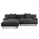 Jasleen Left Chaise Sofa - Charcoal Boucle Chaise Lounge Casa-Core   