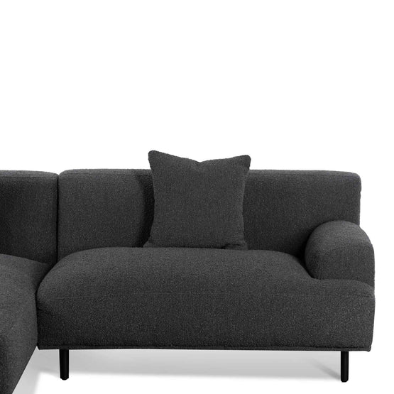 Jasleen Left Chaise Sofa - Charcoal Boucle Chaise Lounge Casa-Core   