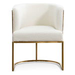 Ex Display - Carma Daisy White Boucle Lounge Chair - Brushed Gold Lounge Chair Blue Steel Sofa- Core