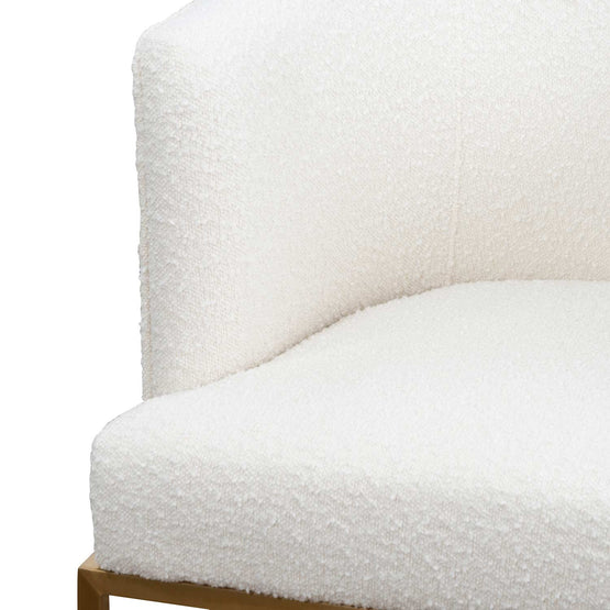 Carma Ivory White Boucle Lounge Chair - Brushed Gold LC6673-BS