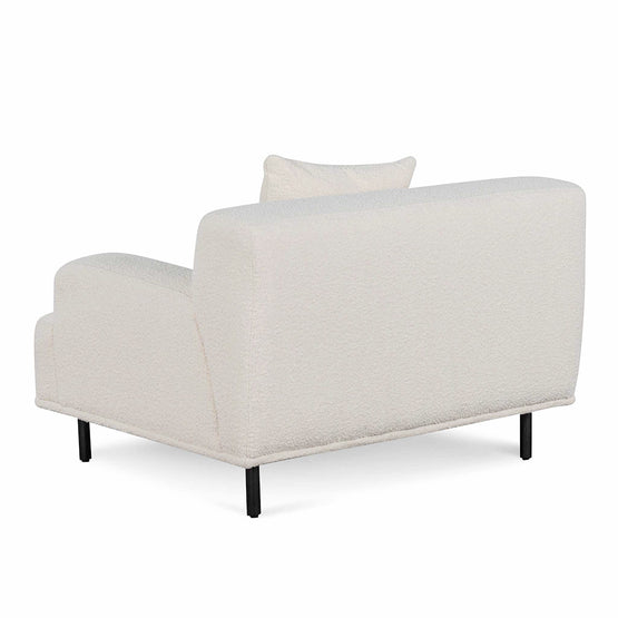 Jasleen Fabric Armchair - Ivory White Boucle with Black Legs LC6690-CA