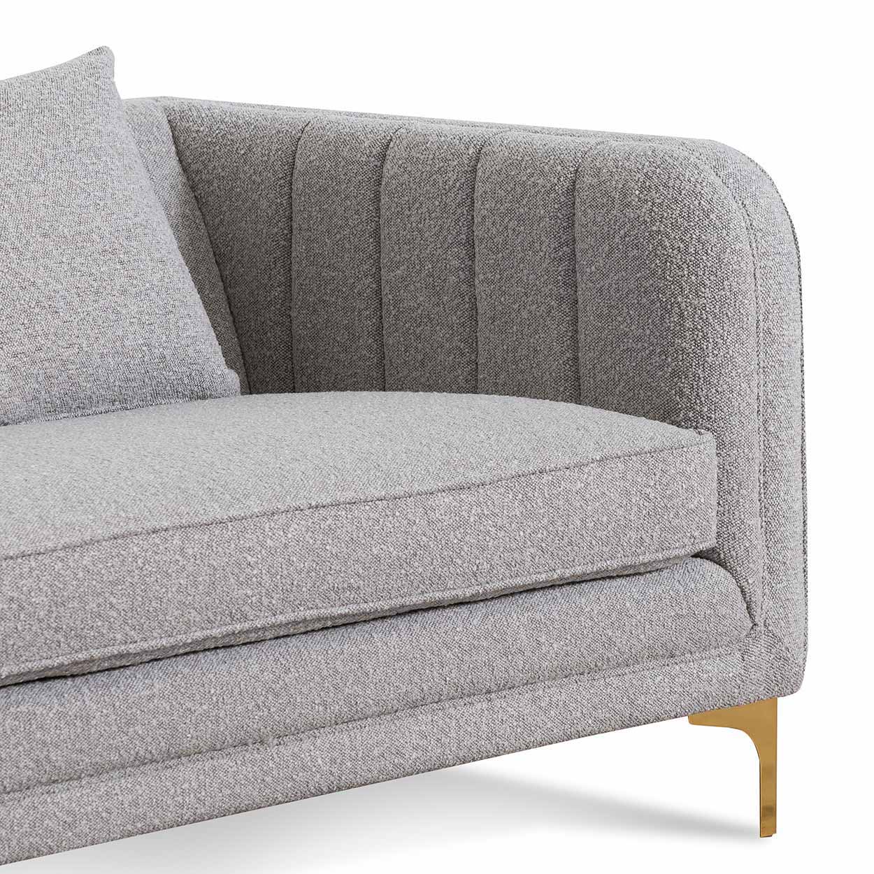 Scott 3 Seater Sofa - Ash Grey Boucle Sofa Forever-Core   