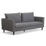 Kavan 3 Seater Fabric Sofa - Graphite Grey with Black Leg Sofa K Sofa-Core   