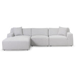 Marlin 3 Seater Left Chaise Fabric Sofa - Passive Grey LC6828-YY