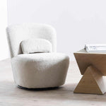Zamora Swivel Lounge Chair - Ivory Teddy Lounge Chair Casa-Core   