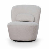 Zamora Swivel Lounge Chair - Ivory Teddy Lounge Chair Casa-Core   