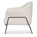 Wiley Ivory White Boucle Armchair - Black Legs LC6870-KSO