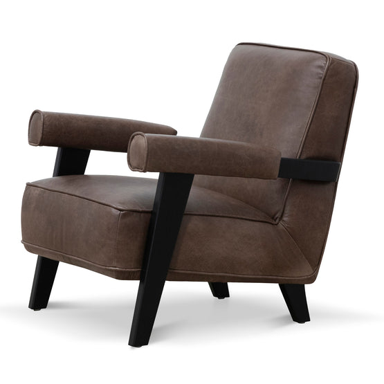Latasha Armchair - Dark Brown Leather Armchair K Sofa-Core   