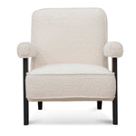 Latasha Armchair - Ivory White Sherpa Armchair K Sofa-Core   