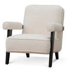 Latasha Armchair - Ivory White Sherpa Armchair K Sofa-Core   