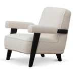Latasha Armchair - Ivory White Sherpa Armchair K Sofa-Core   