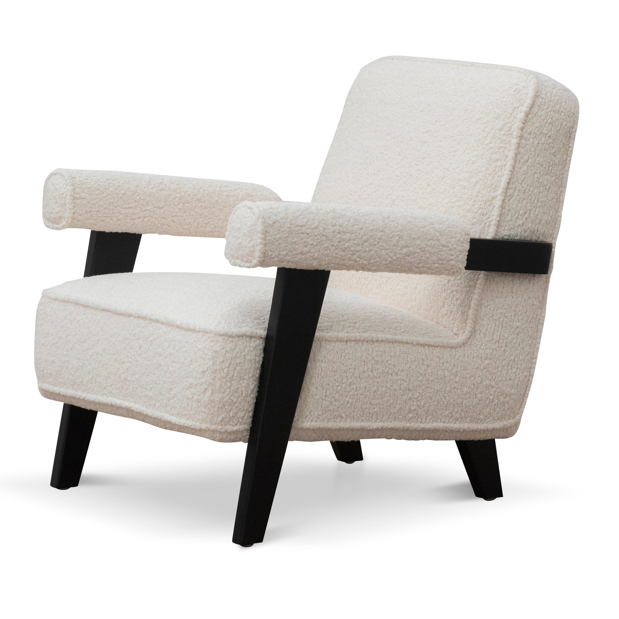 Latasha Armchair - Ivory White Sherpa Armchair K Sofa-Core   