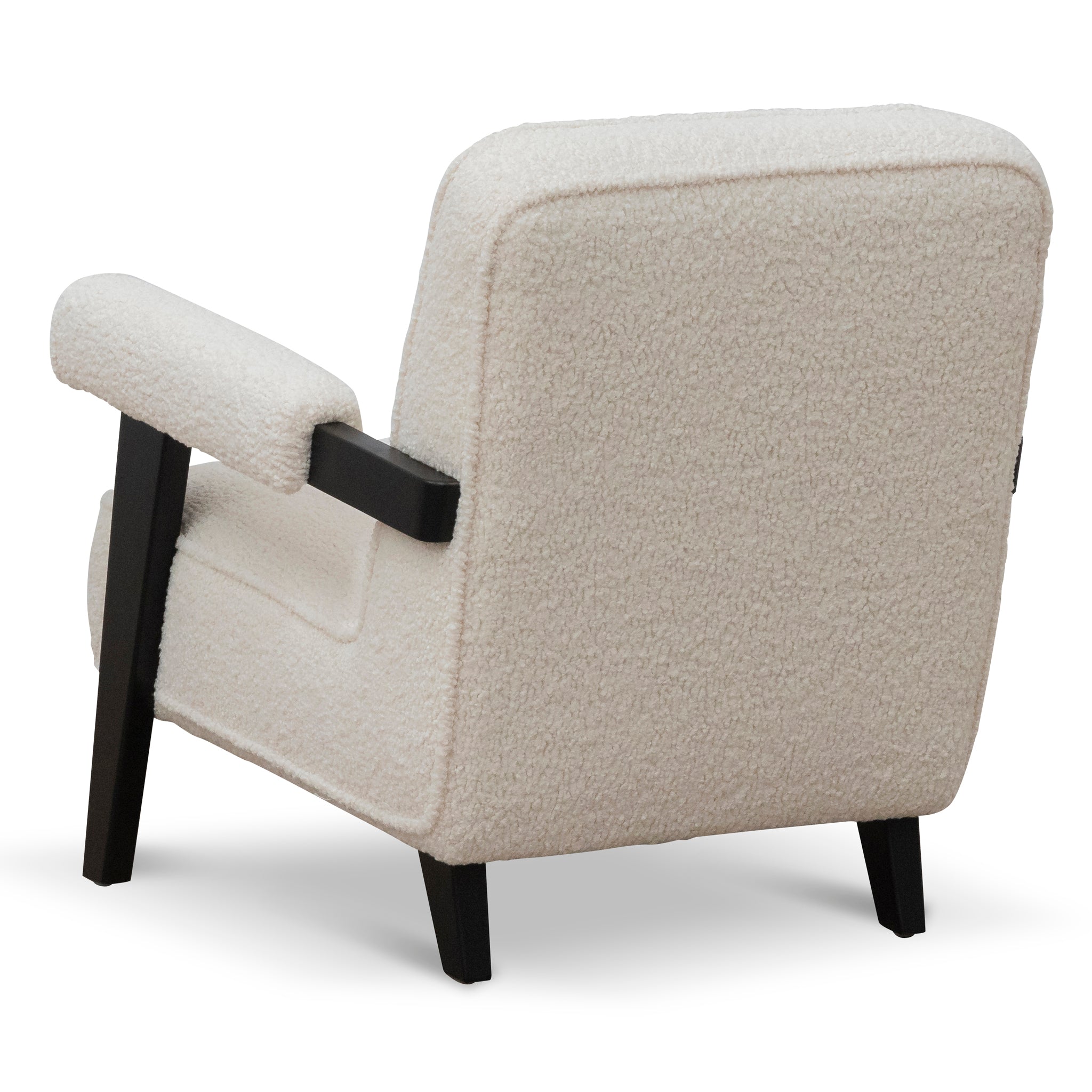 Latasha Armchair - Ivory White Sherpa Armchair K Sofa-Core   