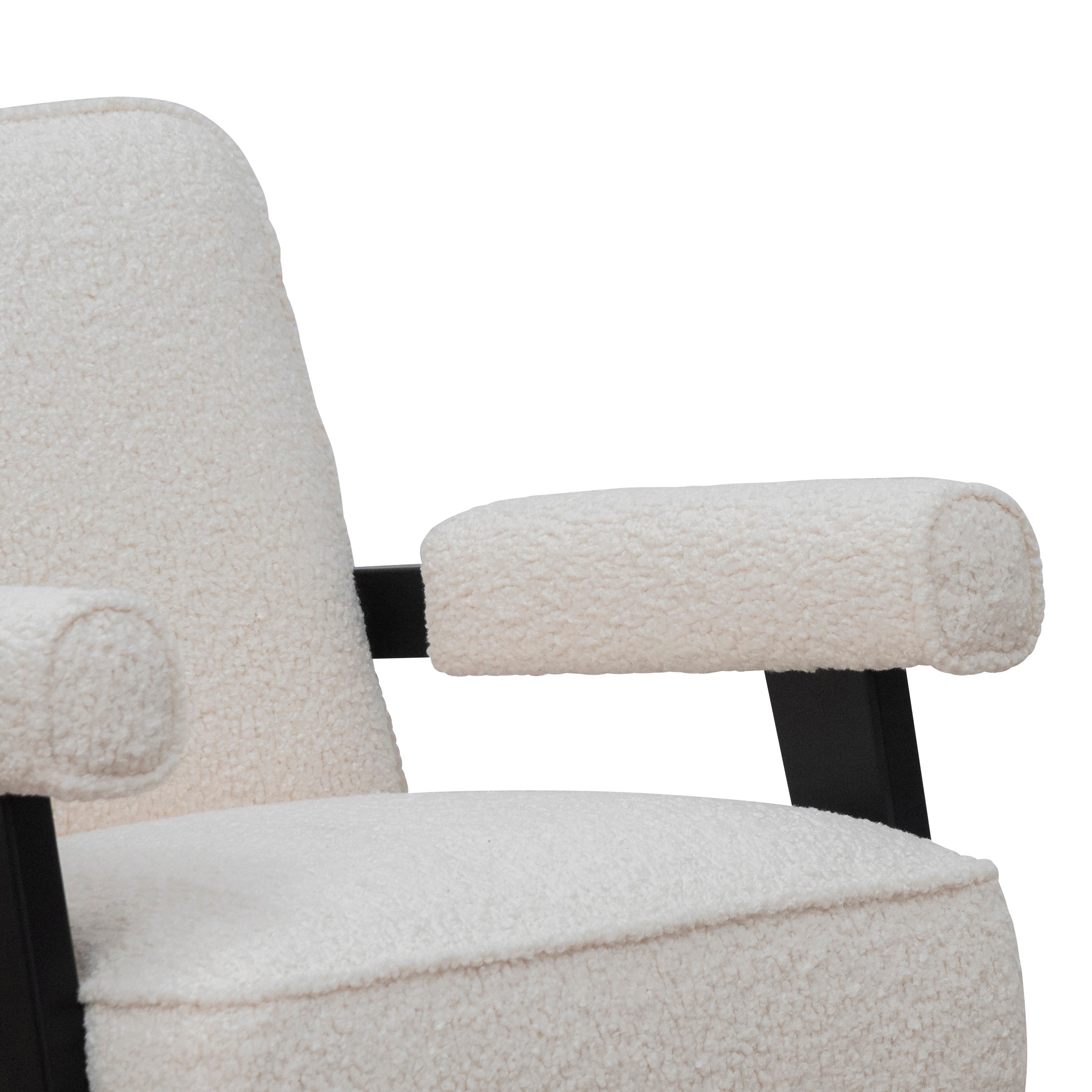 Latasha Armchair - Ivory White Sherpa Armchair K Sofa-Core   