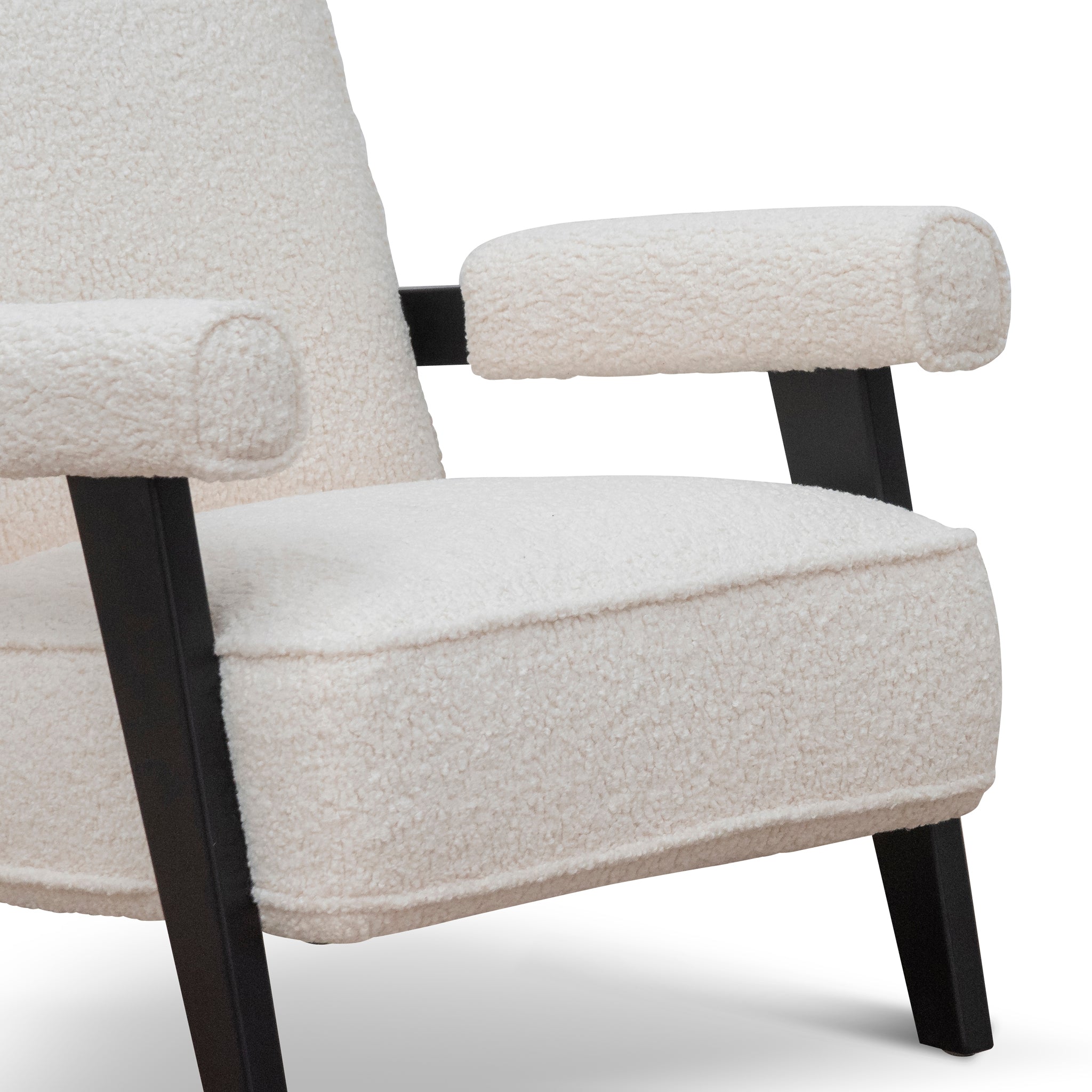 Latasha Armchair - Ivory White Sherpa Armchair K Sofa-Core   